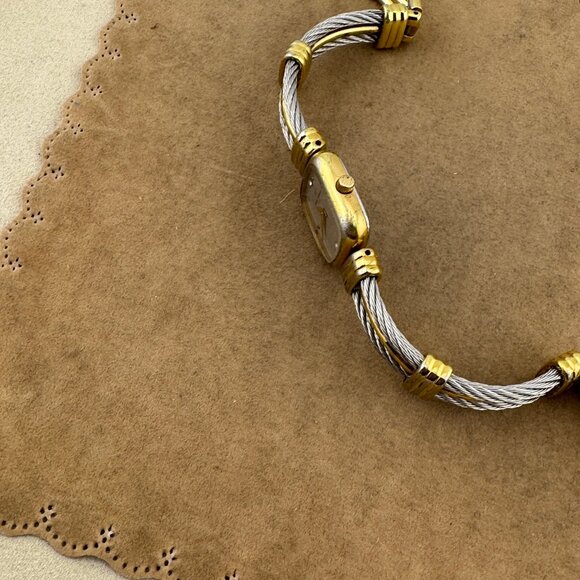 Vintage Michel Herbelin Paris 2 Tone with Stainless Steel Cable European Brand - Picture 5 of 9